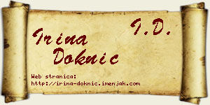 Irina Doknić vizit kartica